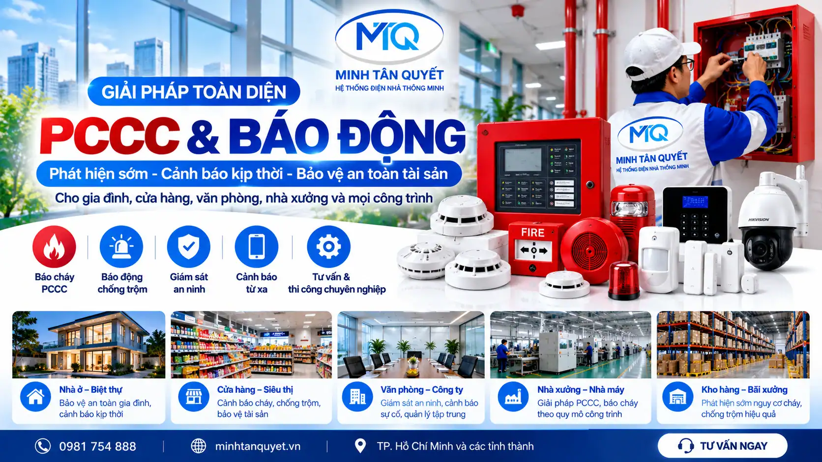 Giải pháp PCCC báo động chuyên nghiệp Giải pháp PCCC báo động Minh Tân Quyết