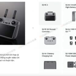 0thiết Bị Bay Không Người Lái Dji Air 3 Fly More Combo (dji Rc 2) Eb3wbc Kèm điều Khiển Rc331 Mtq55