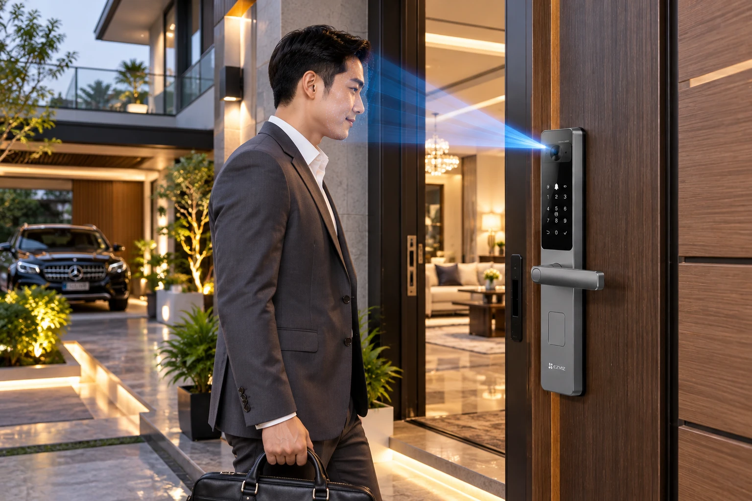 EZVIZ CS-DL20FVS Plus – Khóa cửa thông minh cho biệt thự Khóa cửa thông minh EZVIZ CS-DL20FVS Plus nhận diện khuôn mặt tại biệt thự